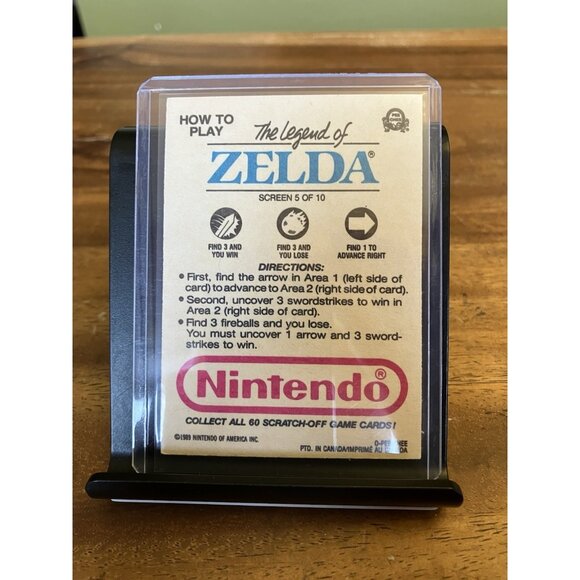 1989 Topps Nintendo Scratch-Off Card The Adventures Of Zelda UNSCRATCHED - Picture 4 of 5